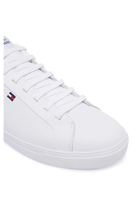 Scarpe tommy Hilfiger Icon Court Light Leather Bianco Nero Uomo TOMMY HILFIGER | Sneakers | FM0FM05946-YBS